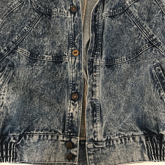 Vintage 90's Avenue 232 Acid Wash Denim Jacket L - Picture 5 of 7